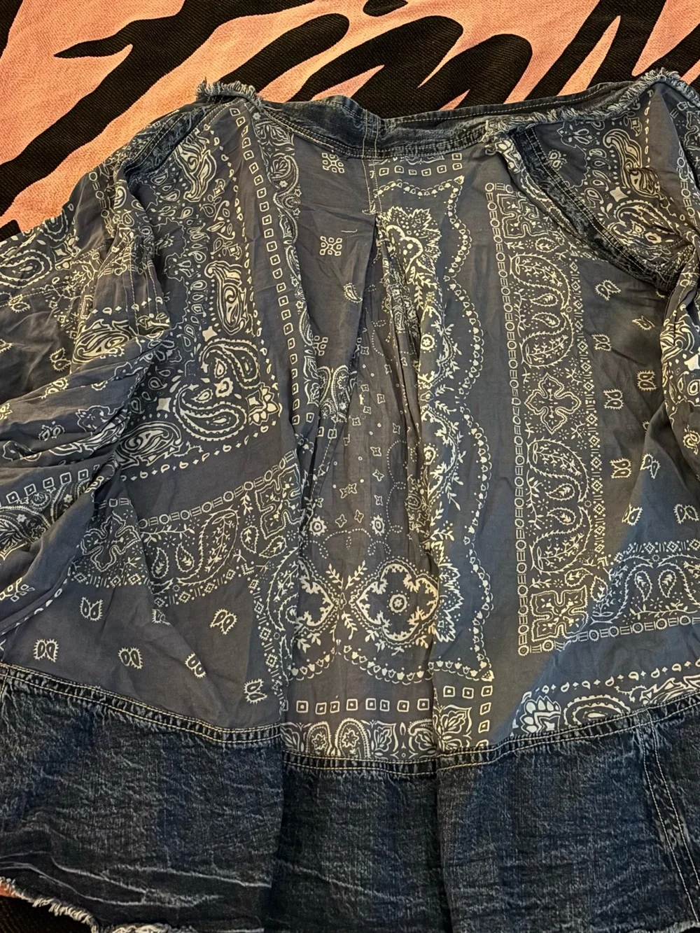 NEW Free People Indigo Patchwork Bandana Jacket